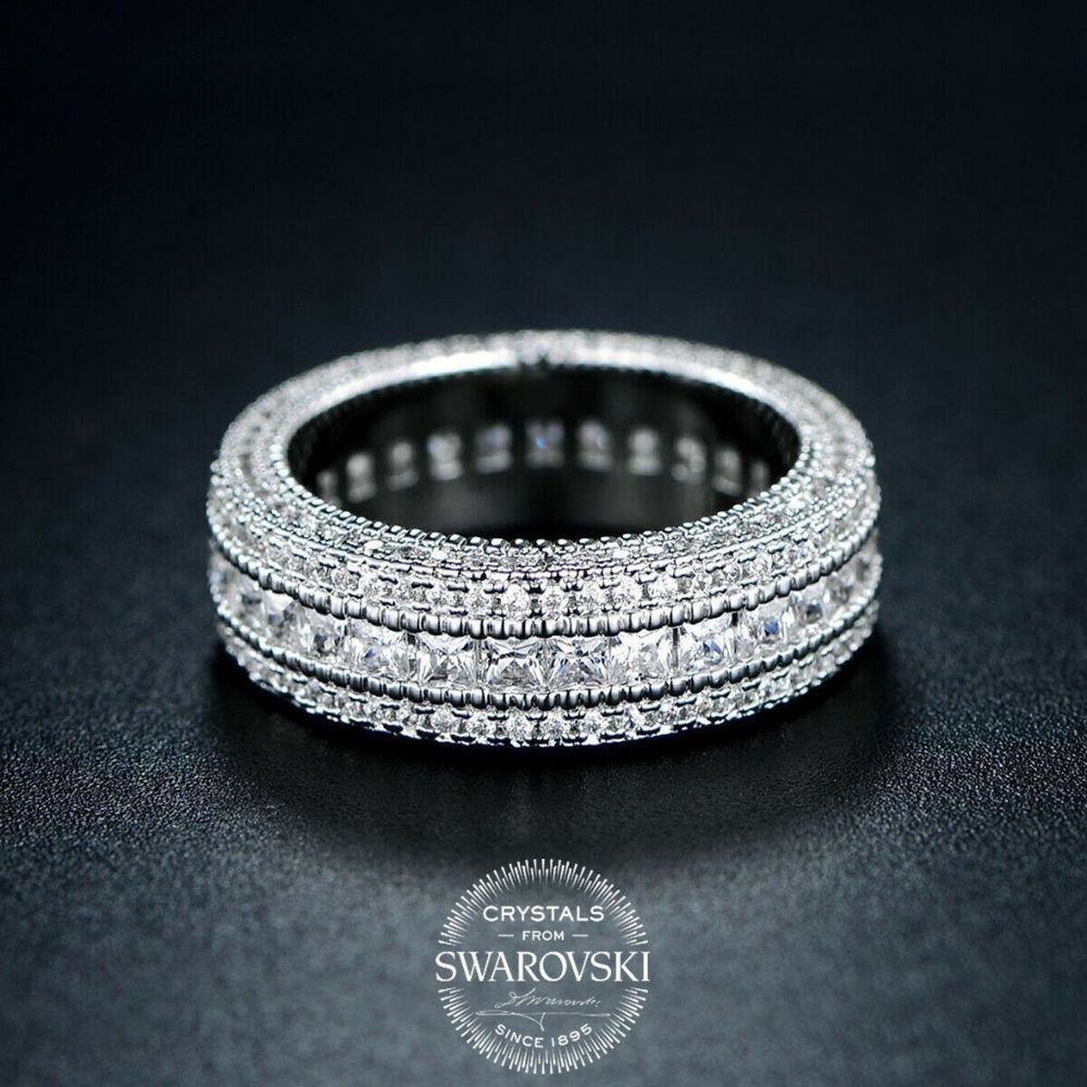 18K White Gold Swarovski Eternity ring